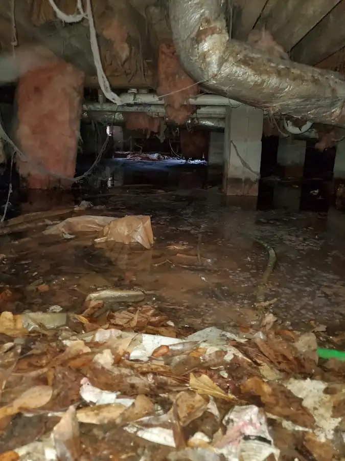 Crawl space flood assessment for Commercial Water Damage Restoration in Wyandotte